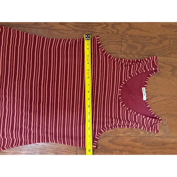 Marine Layer Striped Ribbed Maxi Tank Dress Red Pink Womens Large - Picture 3 of 5